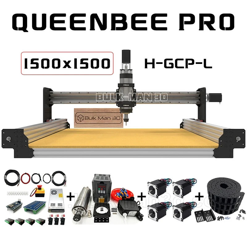 15%OFF BulkMan3D QueenBee PRO CNC 1500x1500 CNC ルーターマシン完全なフルキット、高トルク GRBL 制御彫刻機付き