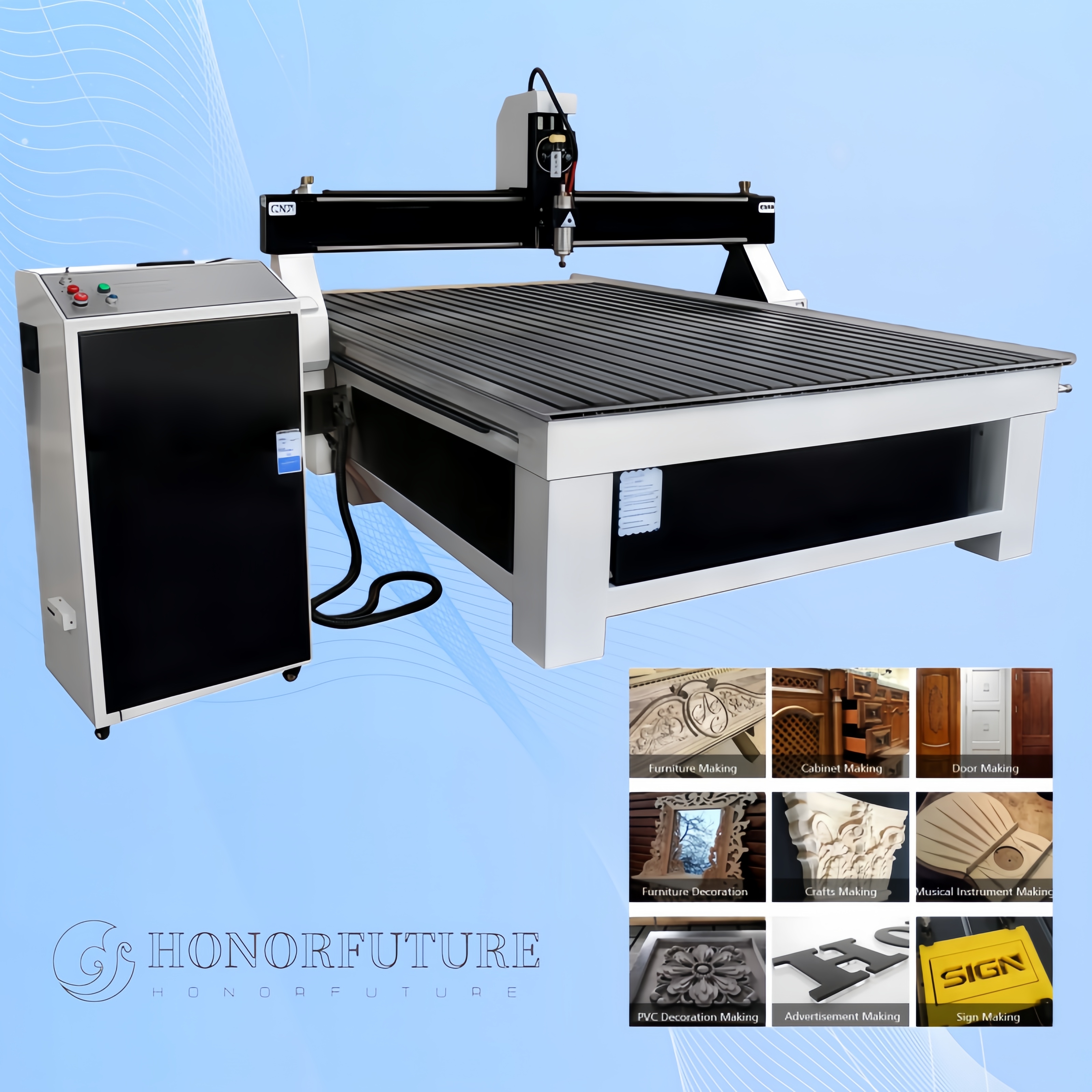 ビッグサイズ安定した動き彫刻切断フライスツールキッチン窓ドア販売ヘビーデューティ CNC 1530 1325 2030 2040 木工