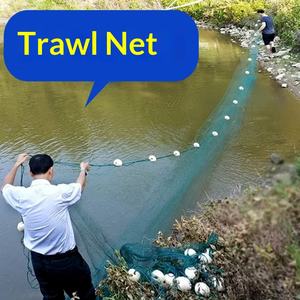 専門仕様の太めの釣り糸を使用したトロール網、耐腐食性のある池用清掃ネット、操作が簡単な釣り具