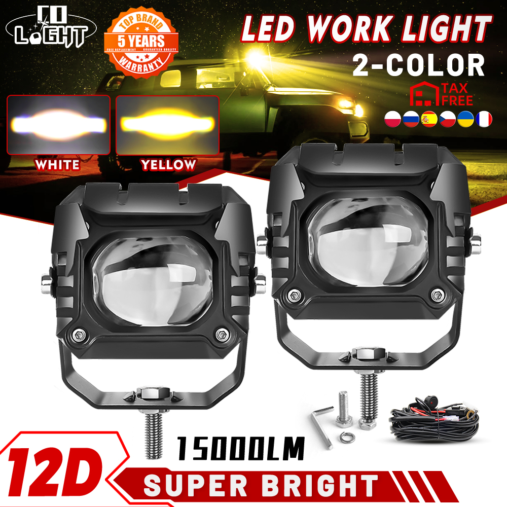 CO LIGHT 3インチ スポットフラッドオフロードLEDライトバー 3000K 6000K 12V 24V LEDワークライト トラック SUV 4WD 4x4 ボート ATV オートバイ UTV用