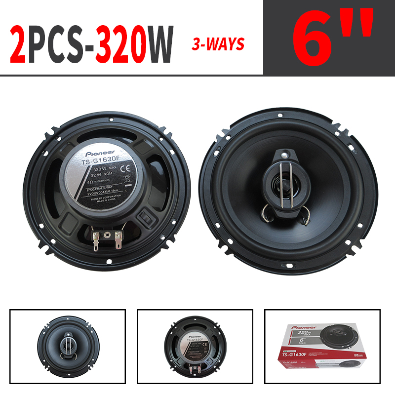 6 インチ 640 ワット (2*320 ワット) 3 ウェイユニバーサル車同軸自動音楽ステレオフルレンジ周波数 Hifi スピーカー非破壊設置