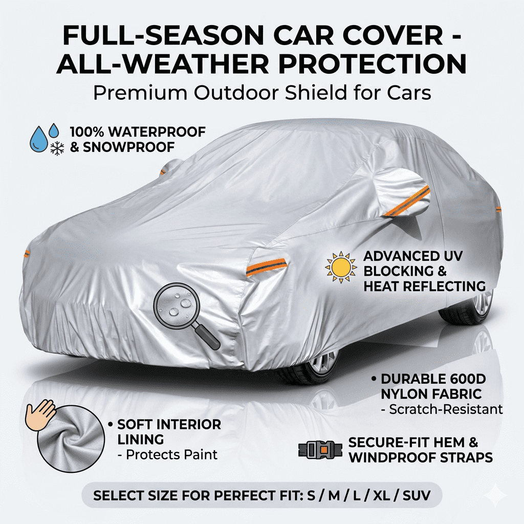 6 層防水車のカバーハッチバックセダン SUV 完全外装全天候屋外防塵 UV 保護 Kayme カーアクセサリー