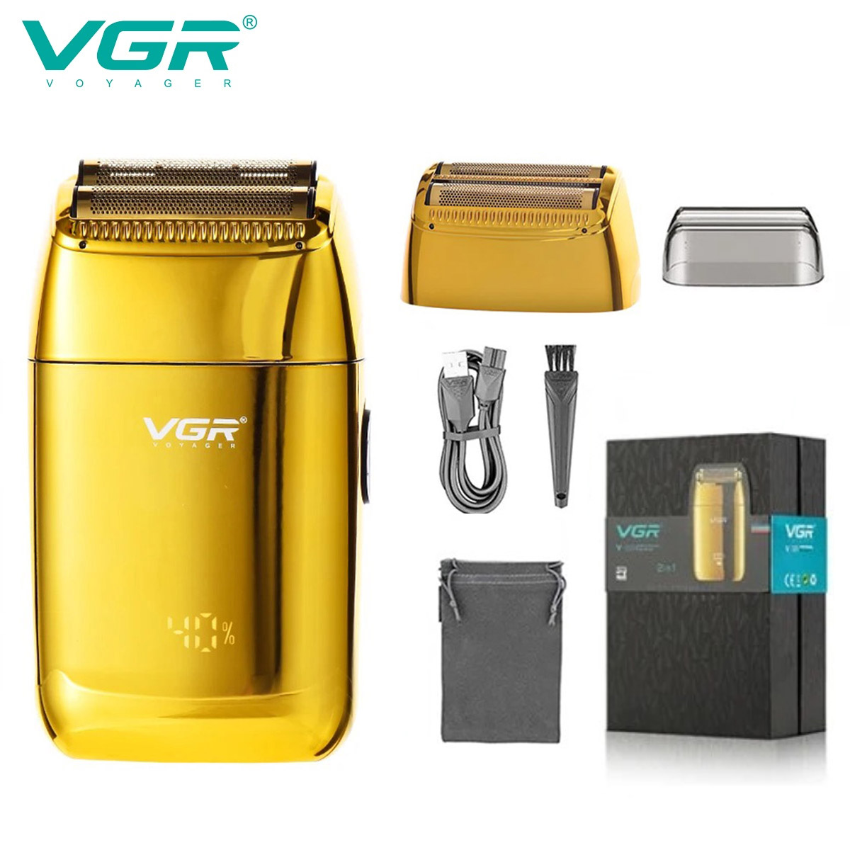 VGR ヘアトリマー電気かみそりプロフェッショナルシェーバー充電式ひげトリマー往復シェーバーヘアトリマー男性用 V-399