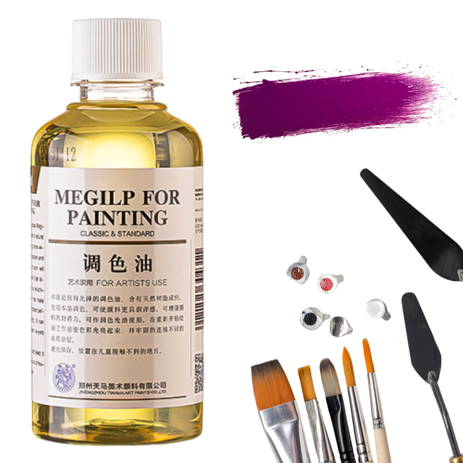 280/500 ミリリットルプロの油絵メディウムキット油絵メディウム希釈剤色補正作品の保護