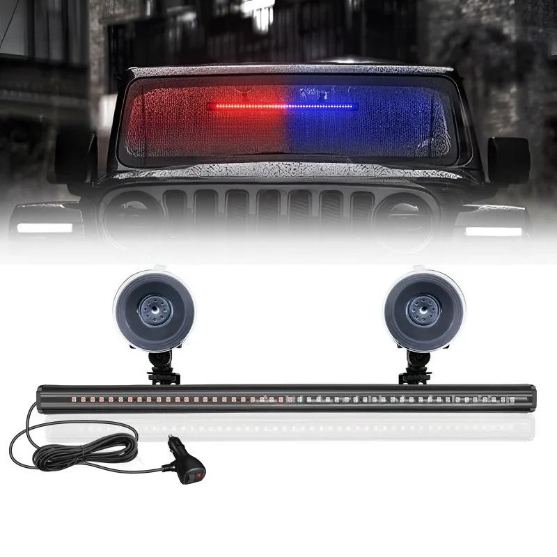 緊急 LED ストロボライトバー 12V 24V 3030 ビーズ付きレッドブルーアンバーホワイトグリーンフラッシュ警告ランプ車のフロントガラス用新しい