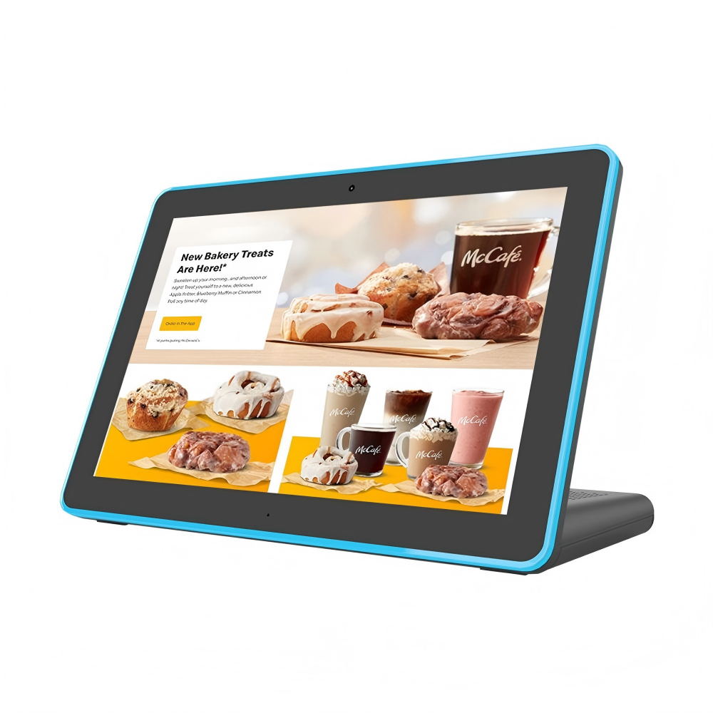 10.1 インチ Android 14 タブレット 4 グラム RAM 64 グラム ROM FHD 1080P タッチスクリーンデスクトップ POS システム L 字型デジタルメニュー Custoemr 画面