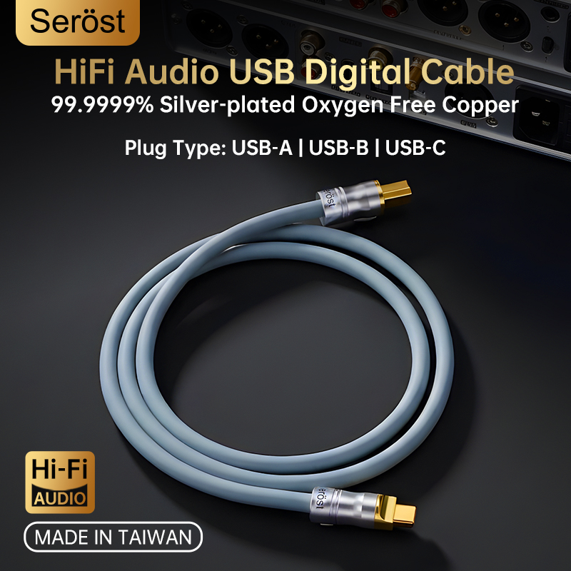 Serost HiFi 銀メッキ無酸素銅 USB Type-C OTG デジタルオーディオケーブル DAC DSP 携帯電話デコードサウンドカード用