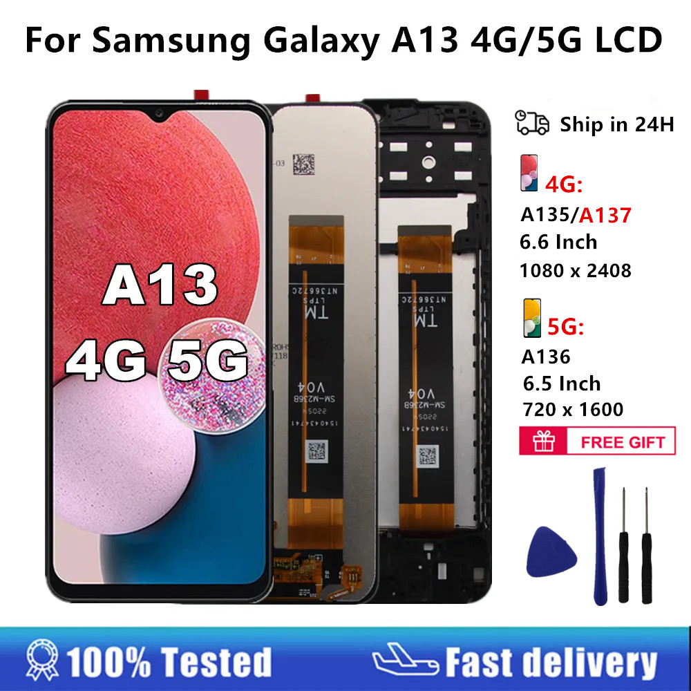 A13 ディスプレイサムスンギャラクシー A13 4 グラム 5 グラム Lcd ディスプレイタッチスクリーンデジタイザアセンブリサムスン A135 A137 A135F A135U A136U