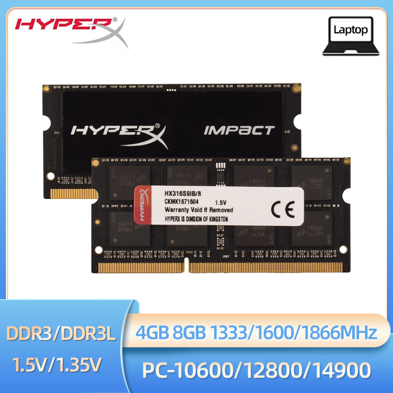 HyperX ノートパソコン用メモリ DDR3L DDR3 8GB 4GB 1333MHz 1600MHz 1866MHz SODIMM PC3-12800 PC3-14900 ノートパソコン用メモリ DDR3 デュアルチャネル
