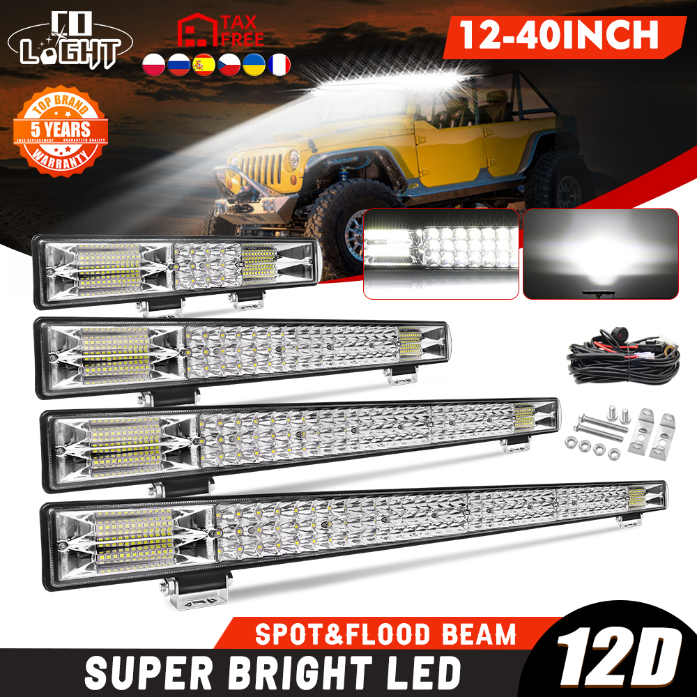 CO LIGHT LED ライトバー 40 インチ 780W 3 列フラッドコンボ LED ドライビングフォグランプオフロード照明 LED ワークライト UTE ATV UTV SUV 用