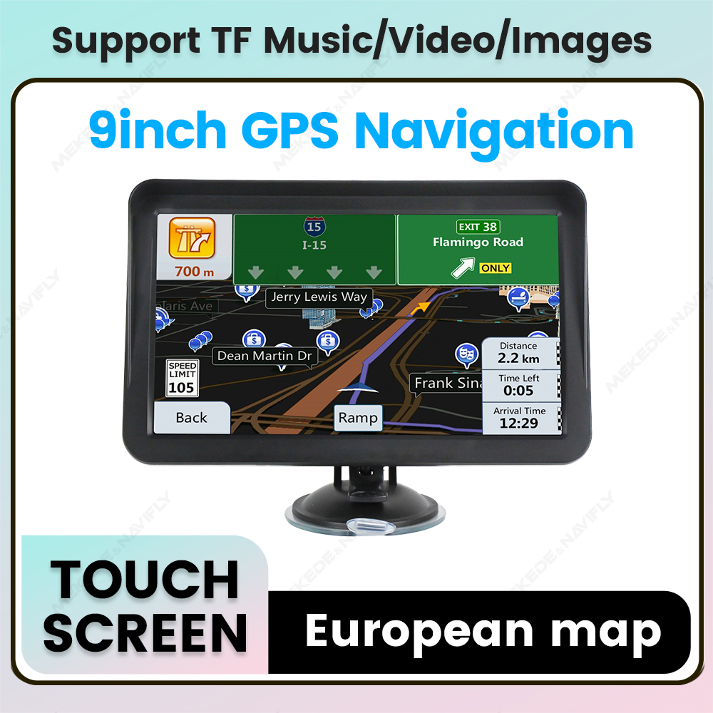 9インチカーGPSナビゲーションHDタッチスクリーン2025新しいヨーロッパ地図ナビゲータートラックTFビデオプレーヤーFMトランスミッターHi-Fiスピーカー2500mah