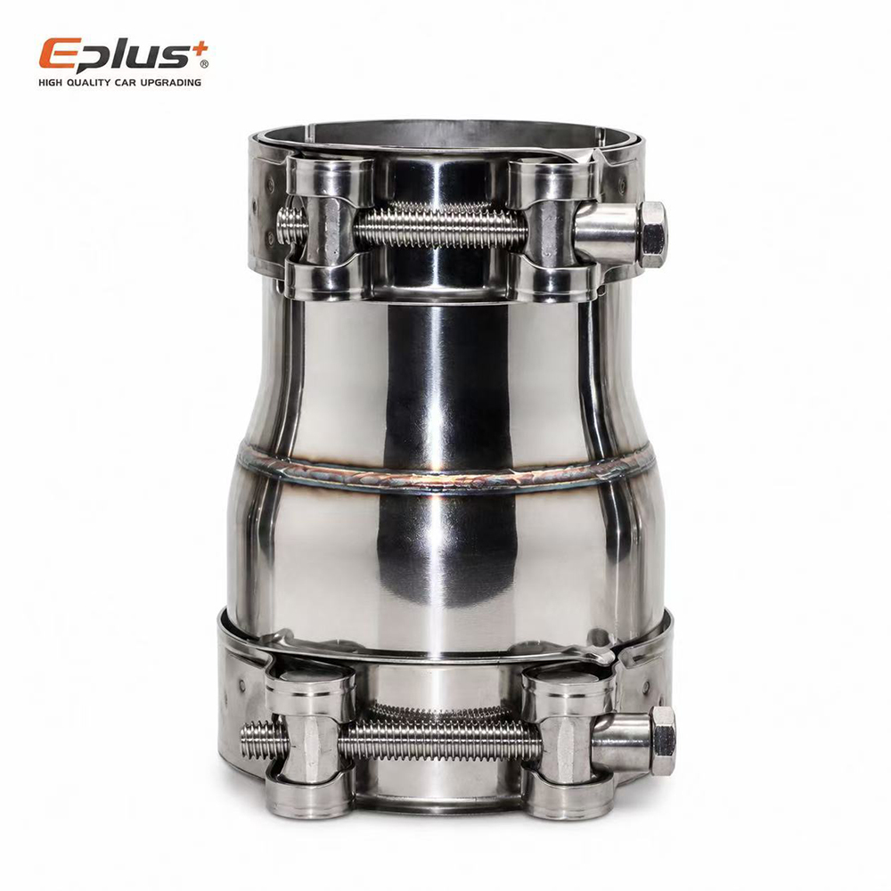 EPLUS 車オートバイステンレス鋼排気管ストレート減速アダプターパイプラインユニバーサル無溶接取り付けコネクタ