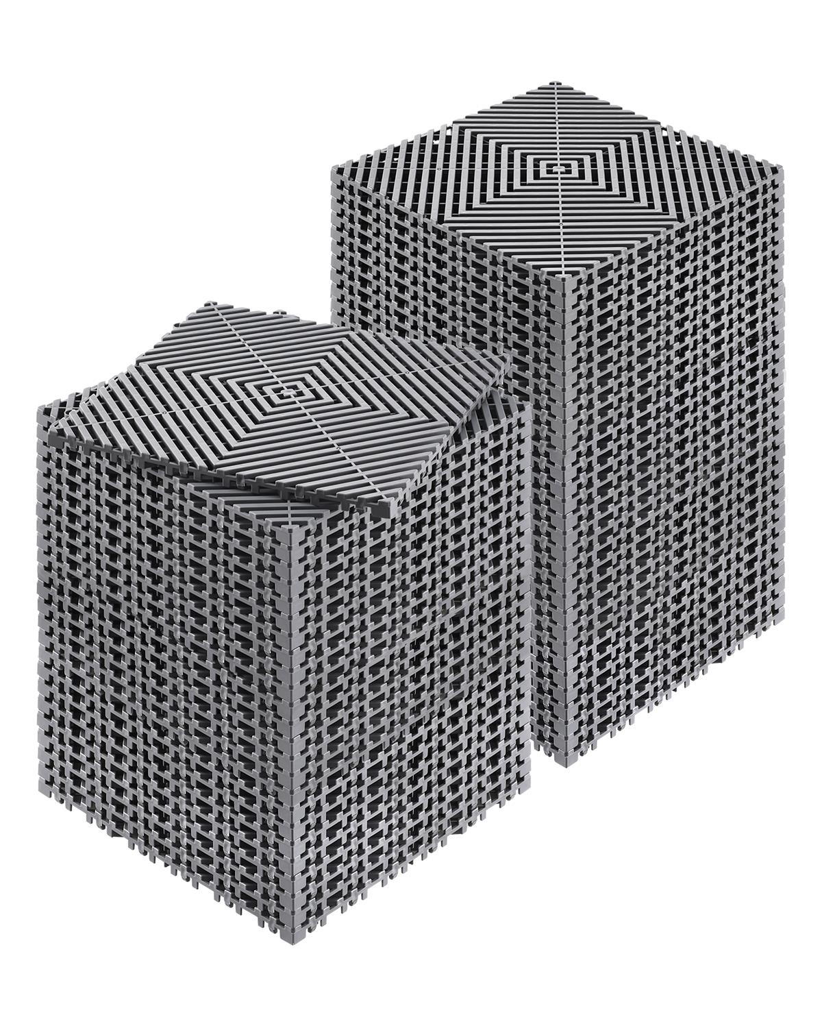 55 個モジュラー連動排水マット 12x12 インチノンスリップ PP 床タイルシャワー用ガレージガーデンキッチン屋外グレー