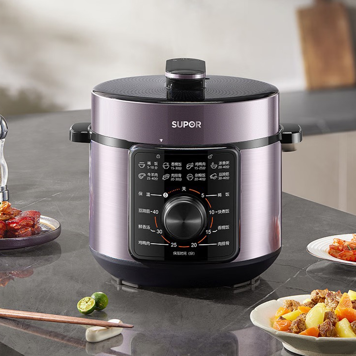 SUPOR 4L 電気圧力鍋 炊飯器 家庭用 早炊き つまみ スープ炊き 3~6人用炊飯器