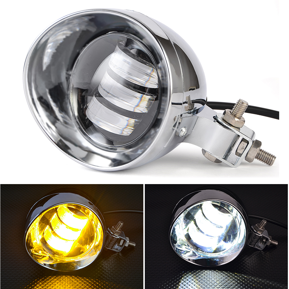オートバイ 12 ボルト LED フロントフォグランプクルーザーチョッパーカフェレーサーカスタムアプリケーション
