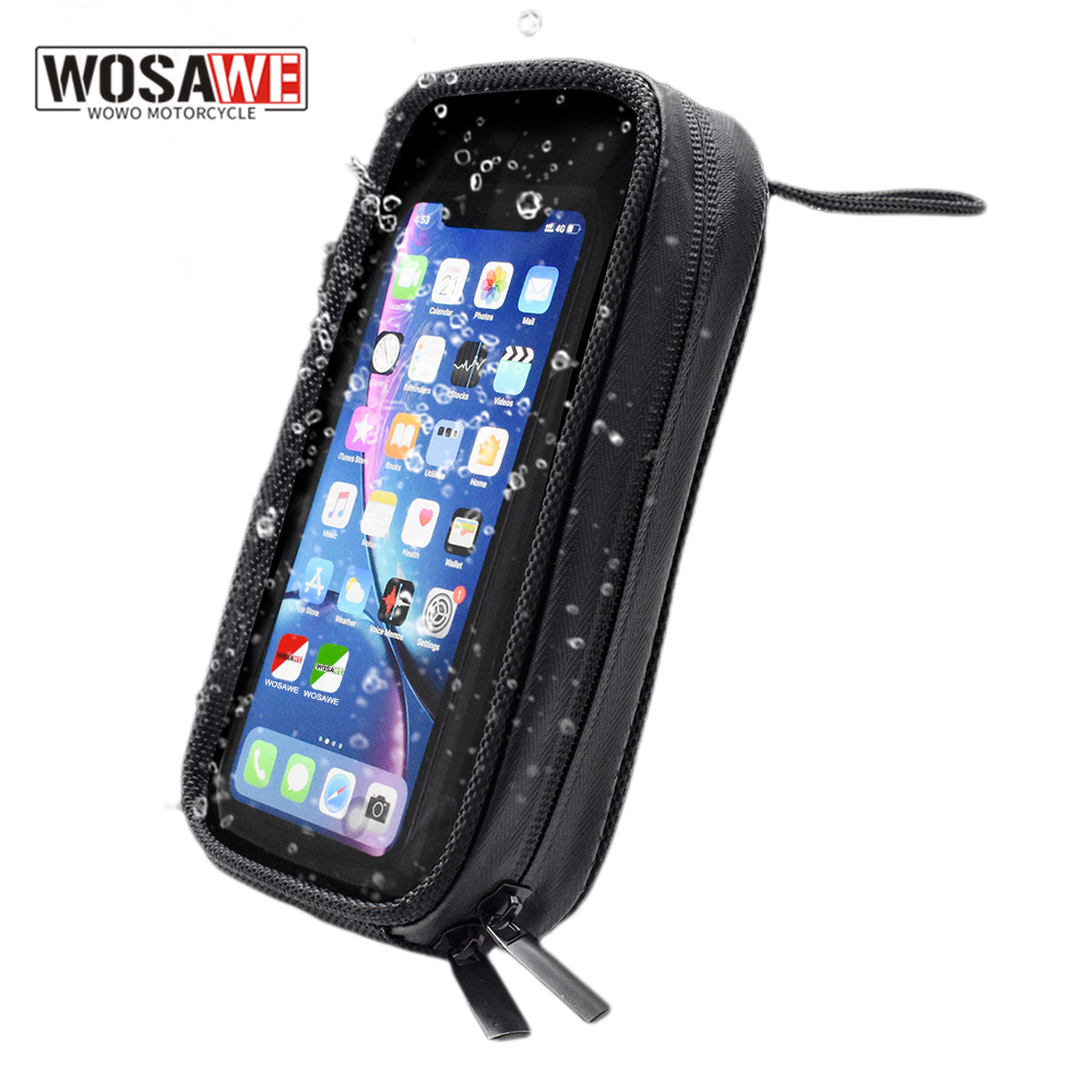 WOSAWE オートバイ燃料タンク磁気携帯電話バッグ防水携帯電話に接続可能 GPS ナビゲーションボックスバッグ