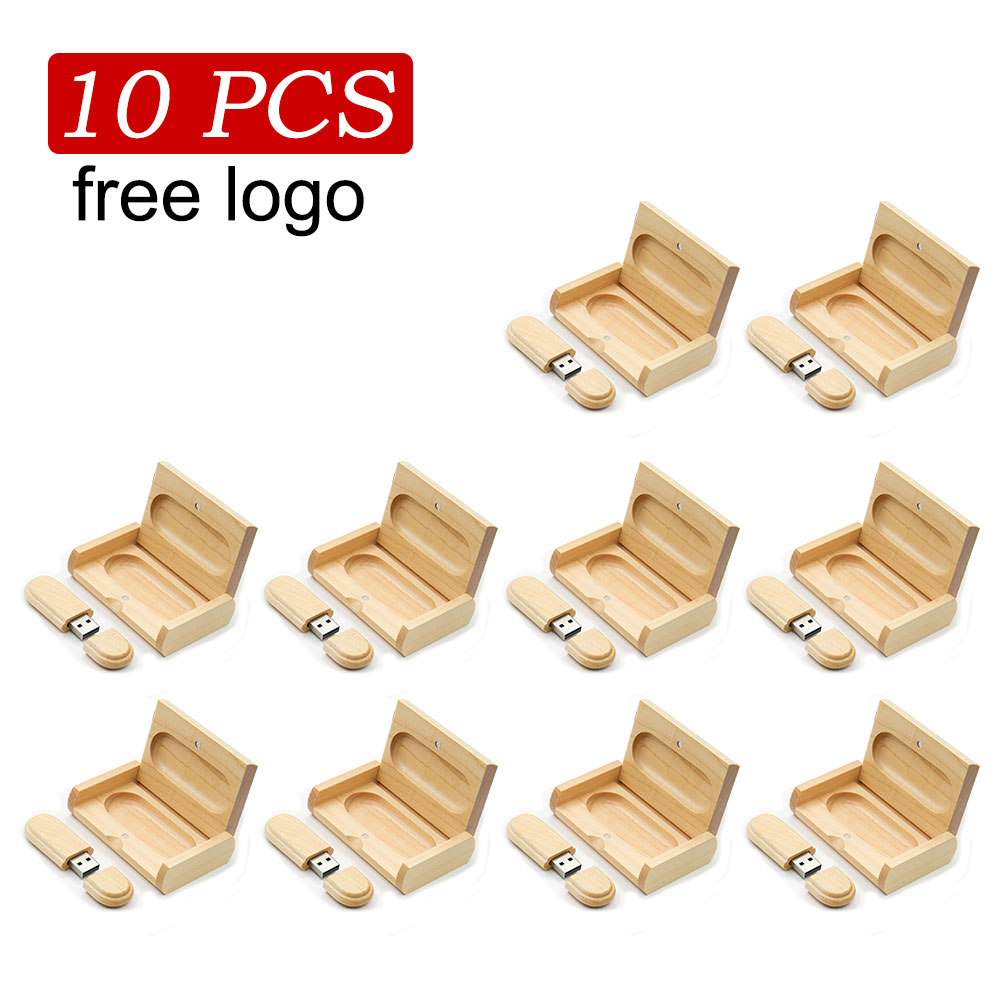 10PCS/Lot Maple wood USB drive Free Logo Photography Custom Pen Drive Real Capacity 4GB 16GB Memory Stick 64GB U Disk 32GB 8G