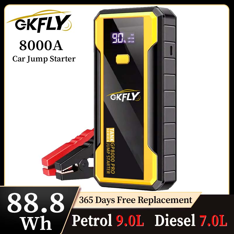 GKFLY 24000mAh スタートパワーバンク 8000A 車のジャンプスターター車のブースター外部バッテリー 12V 始動装置ガソリンディーゼル用