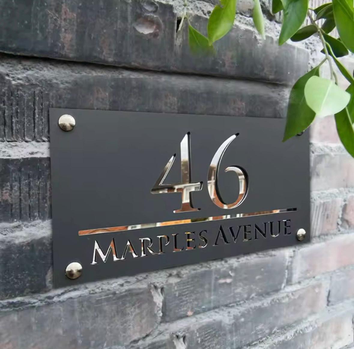 カスタム 3D レーザーカットアクリル家番号サイン、家族名住所プラーク、屋外防水壁装飾、家庭用