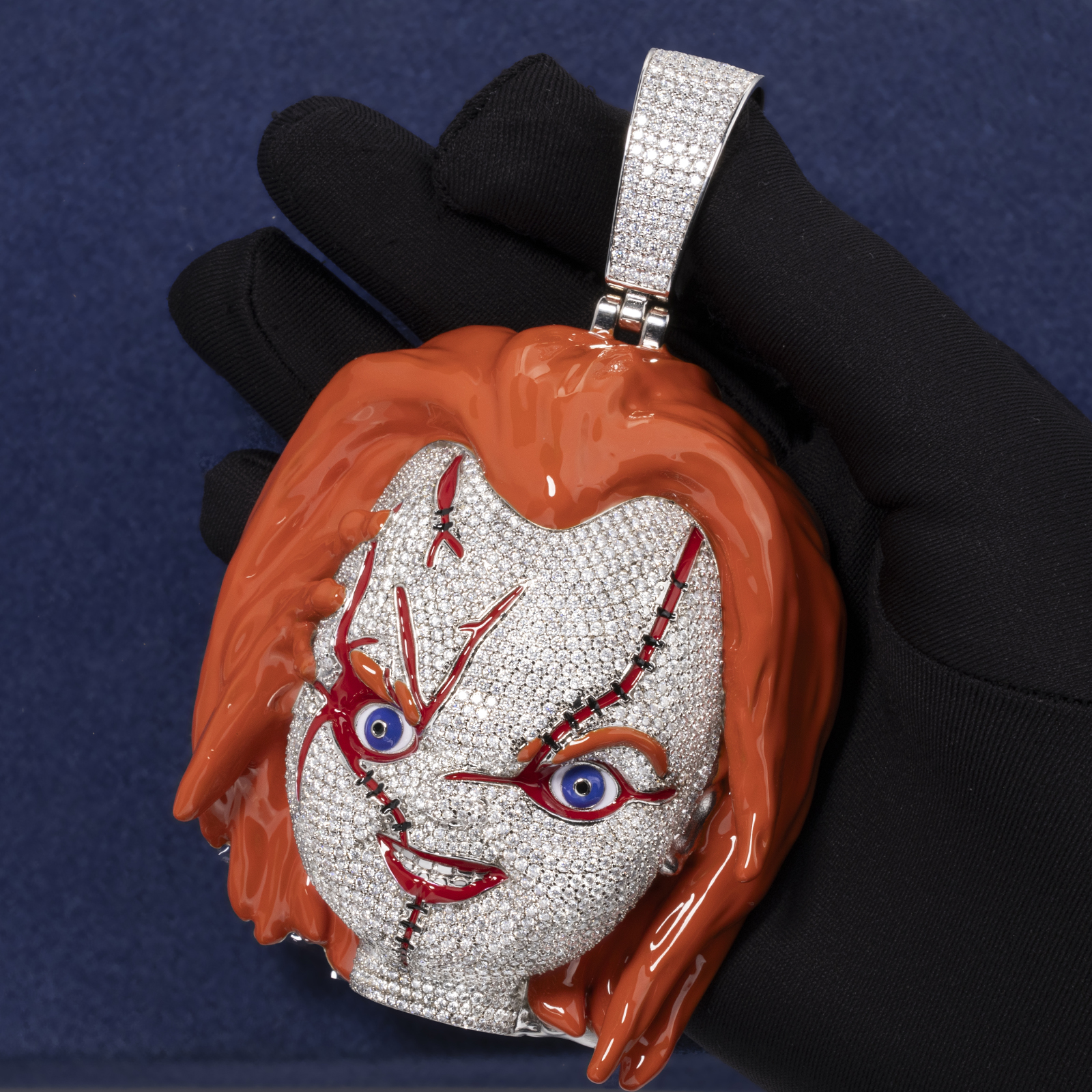 カスタム高級モアッサナイト 3D フェイスペンダントヒップホップジュエリーパーソナライズされた 925 スターリングシルバーペンダントアイスアウトジュエリー