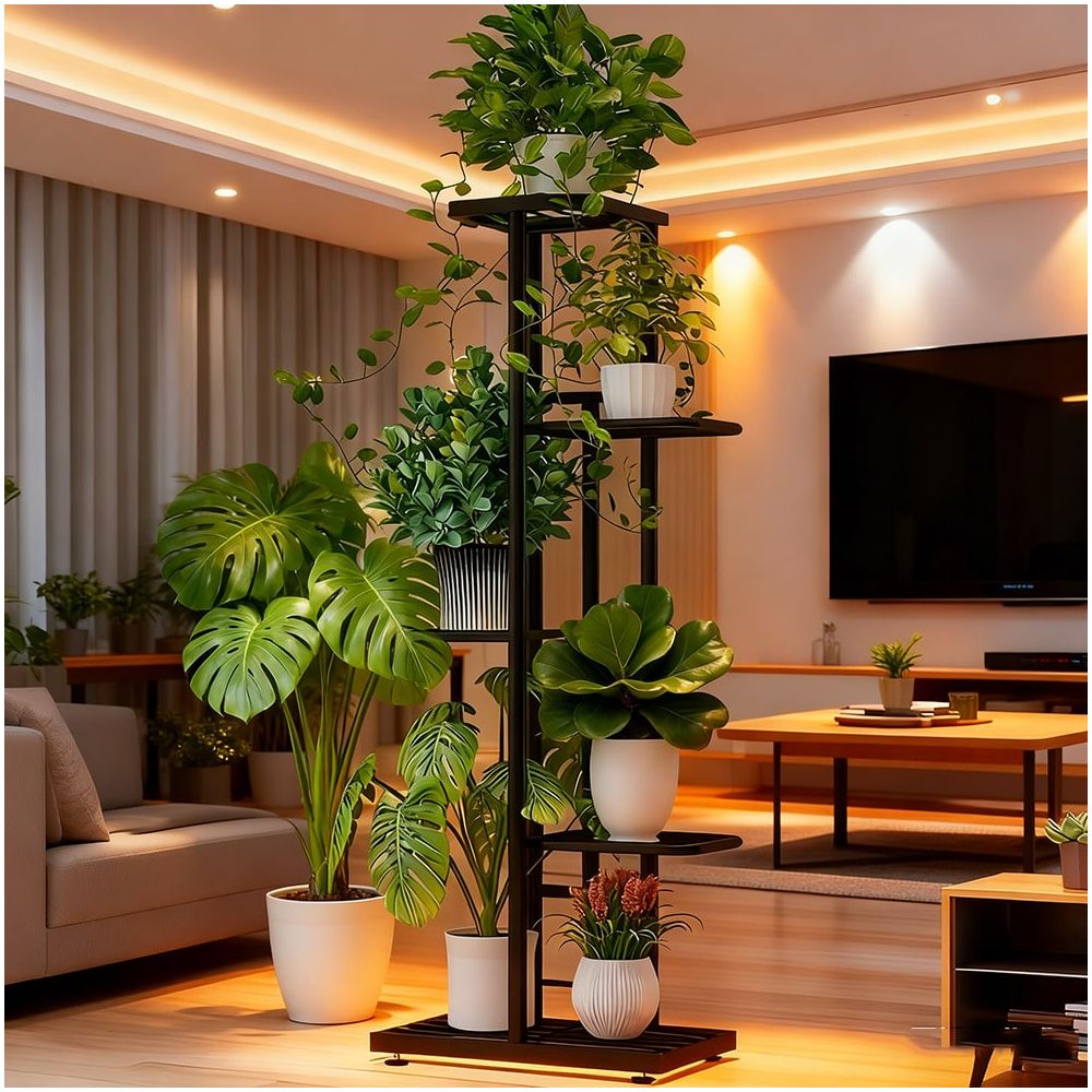 植物スタンド 6 5 4 屋内屋外メタルプランターラック 100 純金属から作られ、この多用途のディスプレイラックは保管庫として機能します