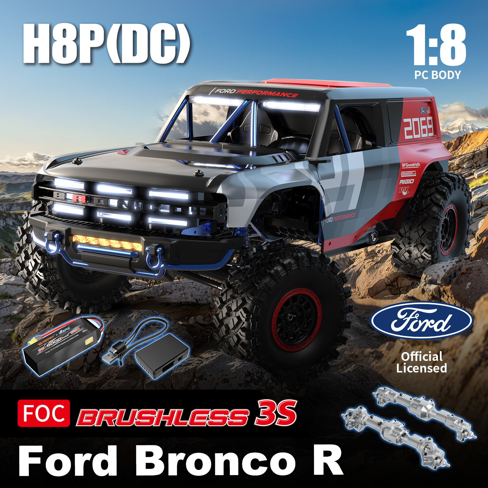 2025 新しい MJX ハイパーゴーアップグレード H8P 1/8 スケール ALLROCK ディフェンダー 4WD ブラシレス RC 全地形登山車ロッククローラー 4x4 ドライブ