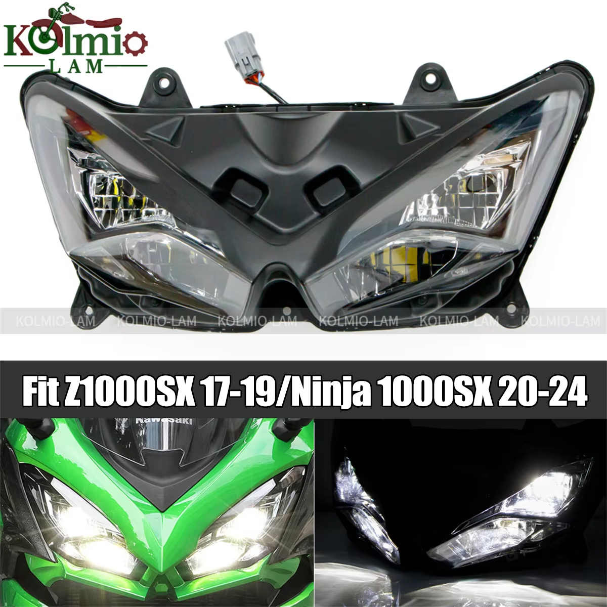 LED オートバイヘッドライトカワサキ Z1000SX 2017 2018 2019 ヘッドランプアセンブリ忍者 1000SX 2020 - 2026 21 22 23 ヘッドライト