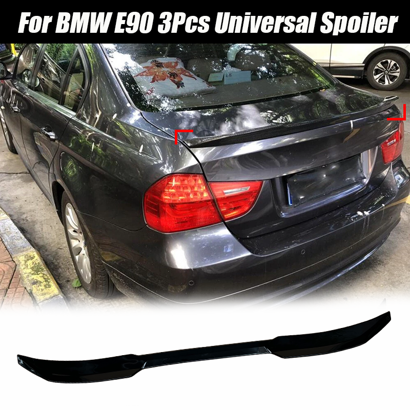 Bmw アクセサリー 3 セリエ E90 E92 F30 G20 2004 3 個車ダックテールリアウイングスポイラーグロスブラックラバーユニバーサル 121 センチメートル