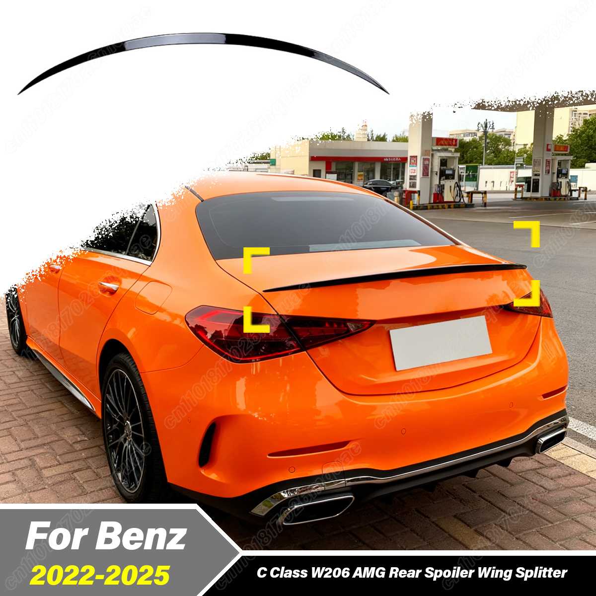 For Mercedes Benz Class W206 C200 C260 C300 C43 C63 AMG 2022 2023 2024 2025 Automobile Rear Middle Spoiler Board Decoration Kit