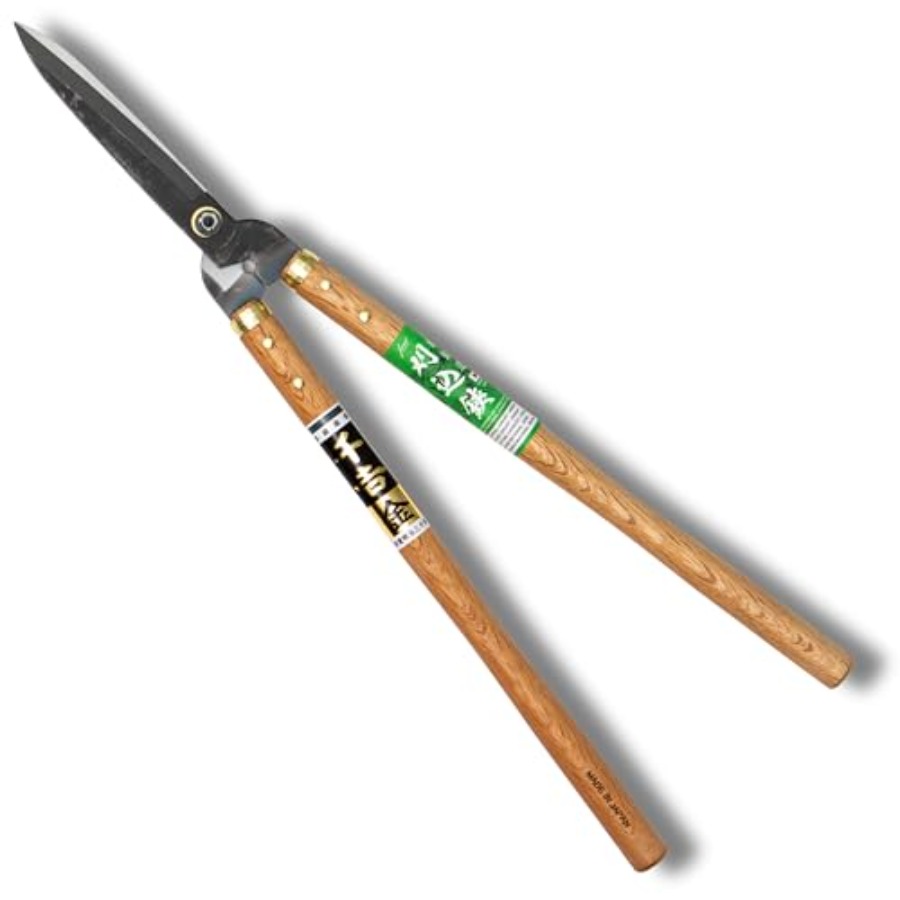 フジワラ 日本製生垣鋏 27.2インチ 690mm 鍛造ガーデンバリカン ホワイトオークハンドル付き 生垣用精密トリミングバサミ