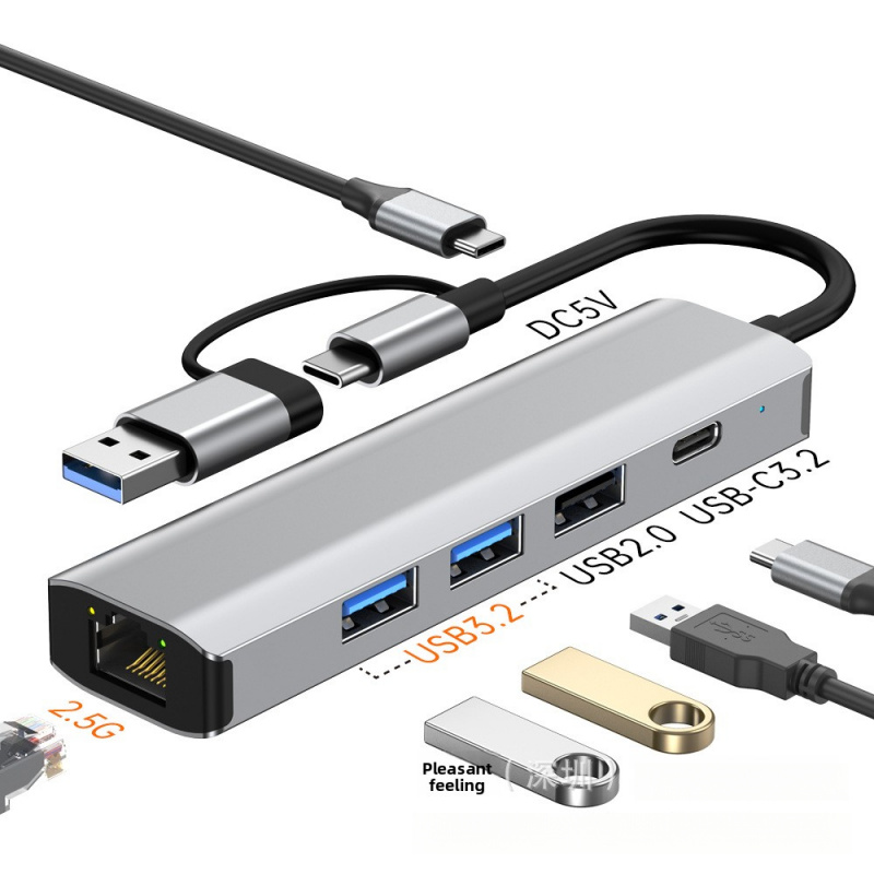Type-C USB 2-in-1 ギガビット有線ネットワーク カード コネクタ アダプタ、ラップトップおよびタブレット用 USB - イーサネット 2.5