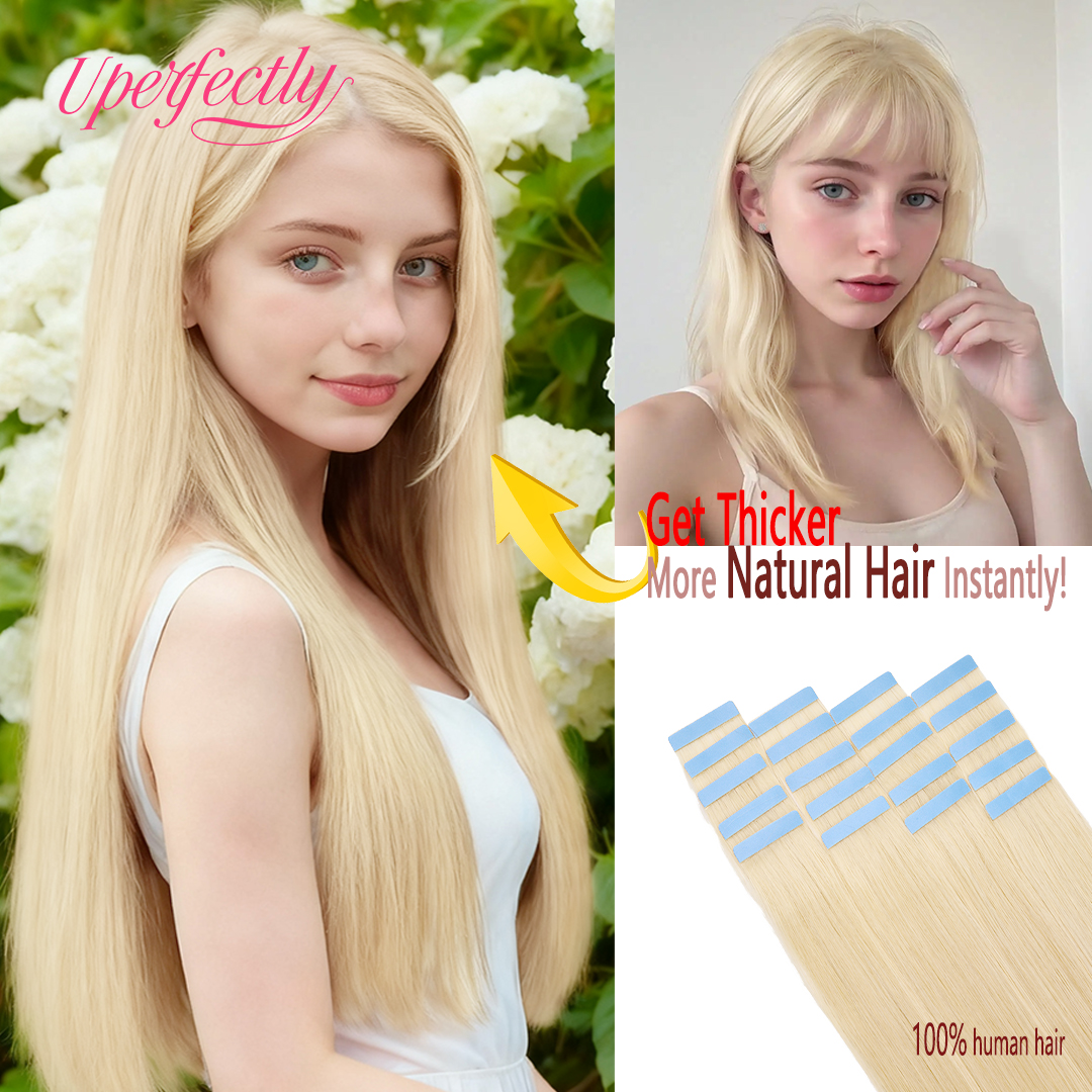 12A テープヘアエクステンションヨーロッパバージン人毛ストレートシームレススキン横糸エクステンション女性のための