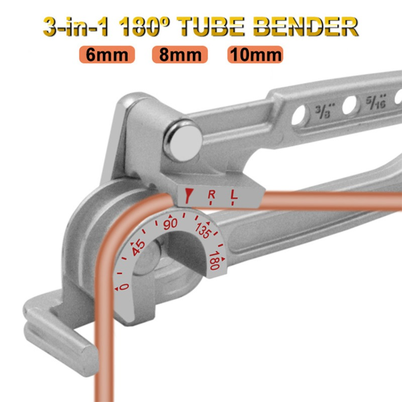 3 で 1 銅管ベンダーハンドツールコンビネーションチューブベンダー 90 180 度チューブ曲げ機 6mm8mm10mm 1/4 '' 5/16 '' 3/8 ''