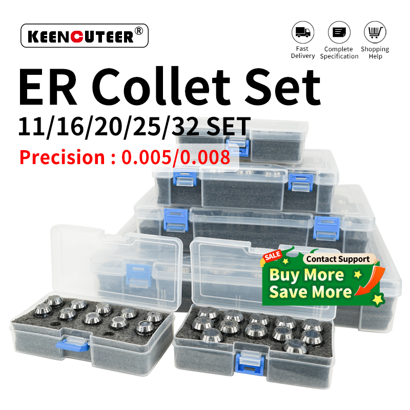 ER25 0.008 高精度スプリング ER コレットセット ER11 ER16 ER20 オプション 0.005 公差 CNC 彫刻フライスタッピング用