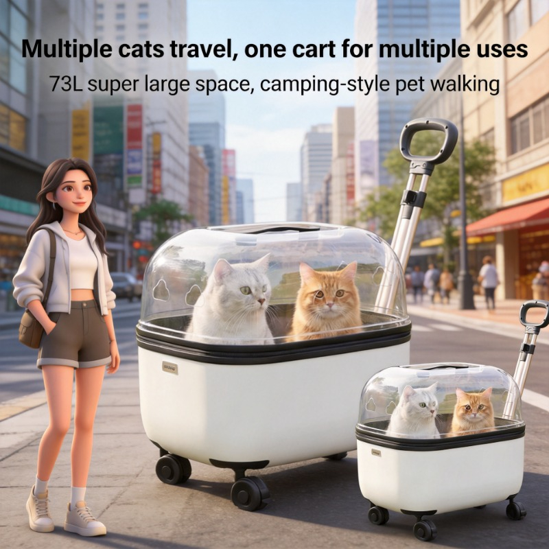 特大スペースペットトロリーケースブレーキ屋外旅行キャリーバッグ犬猫用