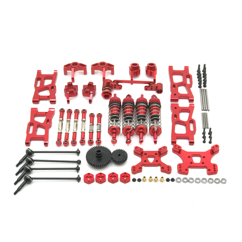 Wltoys 144001 144002 144010 124017 124019 金属アップグレード部品修正キットスイングアームショックアブソーバーセット Rc カーアクセサリー