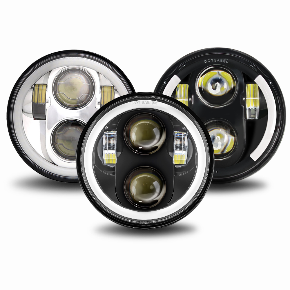 オートバイ LED ヘッドライト 5.75 インチターンシグナルライトダイナソフテイルスポーツスター 883 XL883 ハーレー 5 3/4 "バイクヘッドランプ