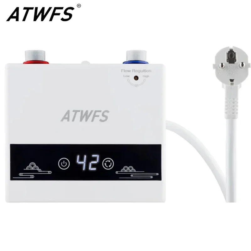 ATWFS インスタント給湯器 220V 4600 ワットポータブル電気ヒーター浴室温水シャワーと家庭のキッチン暖房用