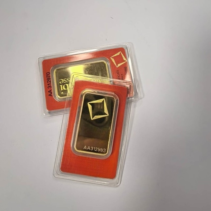 ヨーロッパ金メッキ銅バーオレンジ密封パッケージ非磁性金地金ギフト金属工芸品お土産
