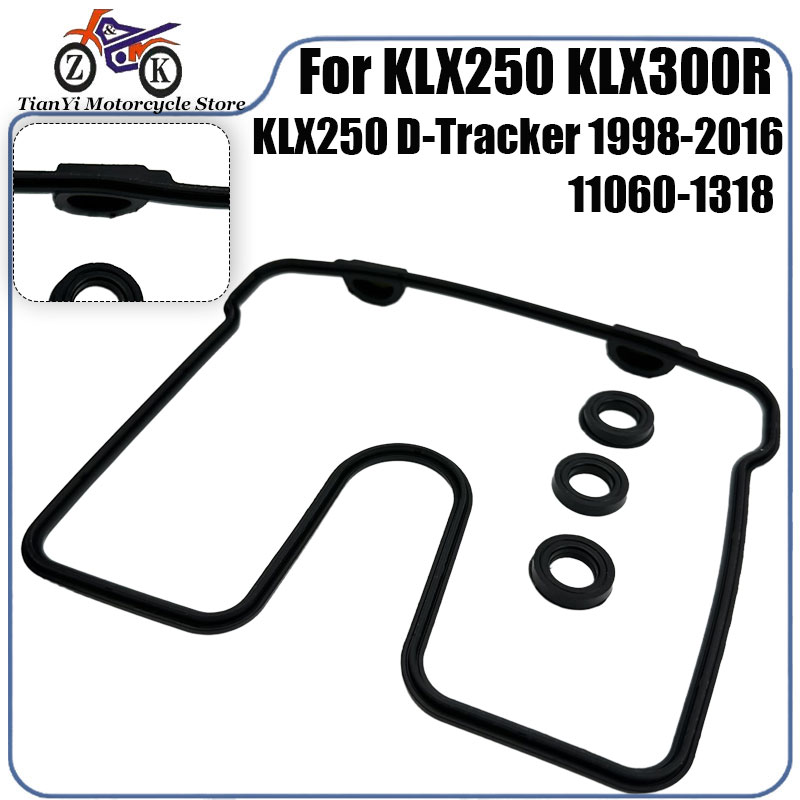KLX250R シリンダーヘッドカバーゴムガスケットキット KAWASAKI KLX250 D-トラッカー KLX250SF KLX300R 1993-2016 交換 11060-1318