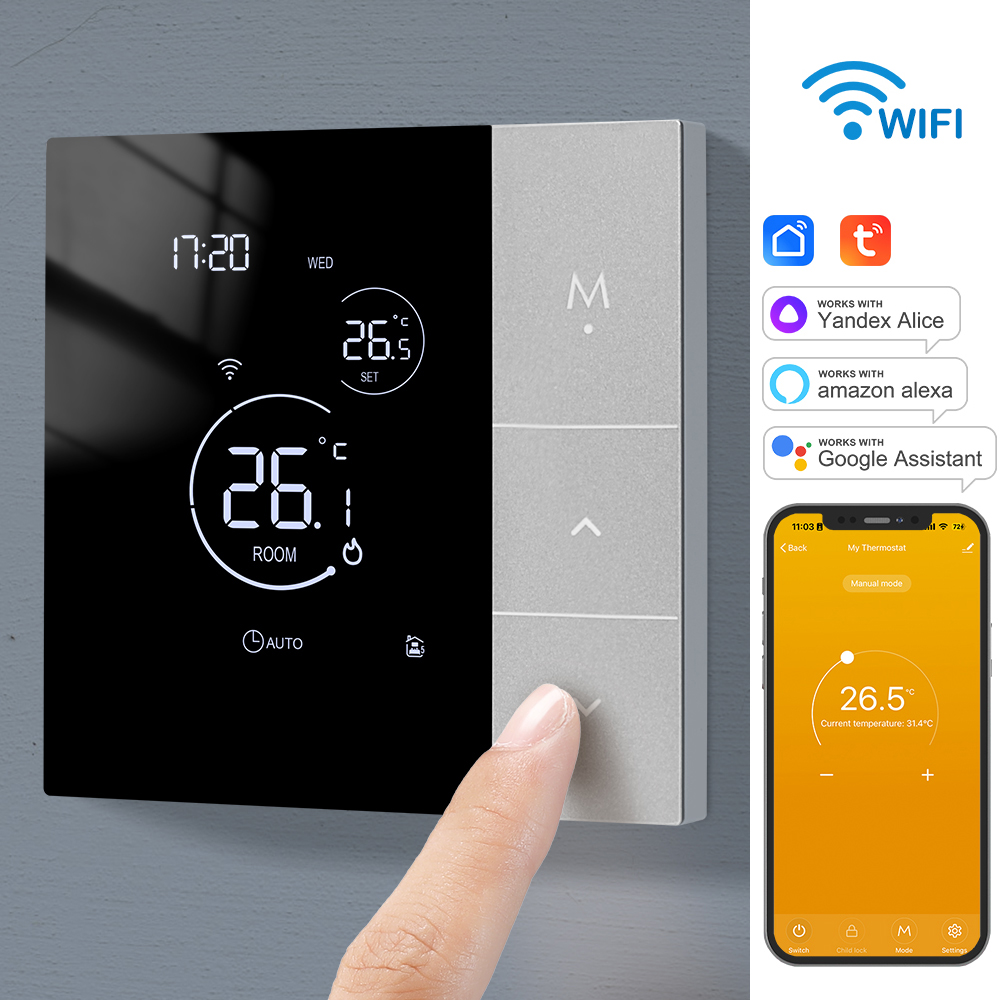 WiFi サーモスタット Tuya スマートホーム温度調節器ボイラー/電気/床暖房温度コントローラアリス Alexa Google