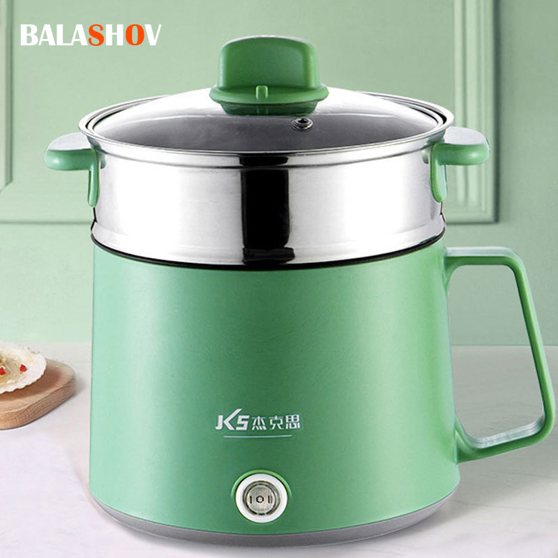 ミニ多機能調理器ノンスティックパン電気炊飯器調理機クックポット家庭用寮鍋 1-2 人