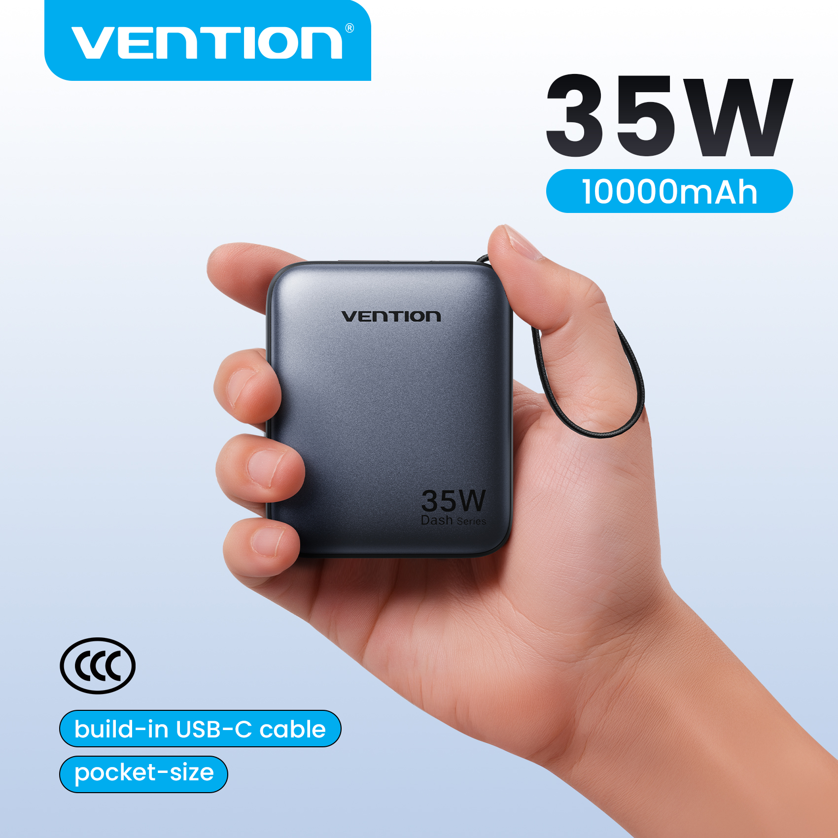 Vention CCC 10000mAh 35 ワットパワーバンク高速充電ポータブルミニ 3C パワーバンク iPhone 17 Xiaomi 用外部スペアバッテリー充電器
