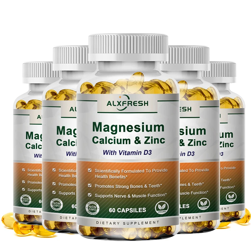Alxfresh カルシウム 1000mg マグネシウム 400mg 亜鉛 25mg ビタミン D3 600 IU |免疫