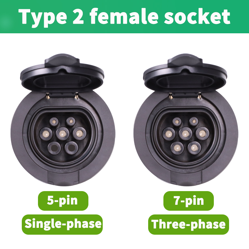 WUFEN IEC 62196-2 タイプ 2 メスソケット 16A 32A 1/3 相 EV Type2 ソケットヨーロッパプロフェッショナル EV 充電ステーション会社
