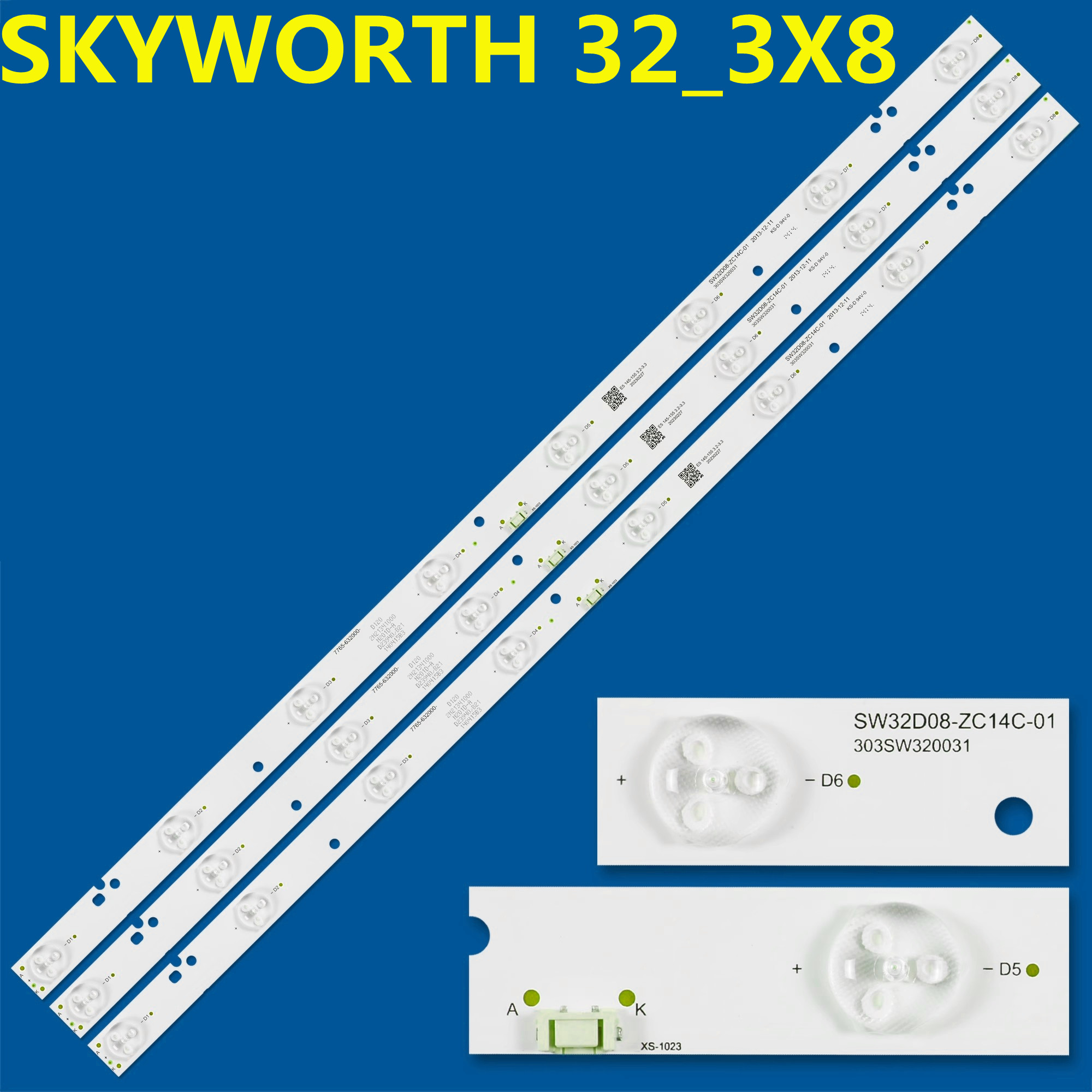 595 ミリメートル LED バックライトストリップ 8 ランプ SKYWORTH 32_3X8 NEXT-YE-32E36S SW32D08-ZC14C-01 DL3270 モニターパネル SH32MJE8MY3024000235