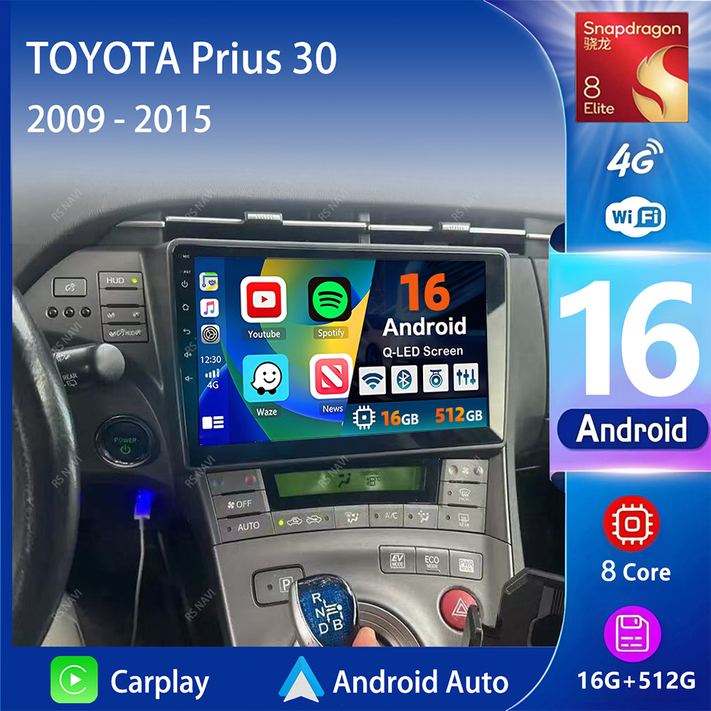 アンドロイド 16 Carplay 自動車ラジオマルチメディアプレーヤー 2 18k スクリーントヨタプリウス 30 2009-2015 Autoradio GPS ステレオ 2din ヘッドユニット