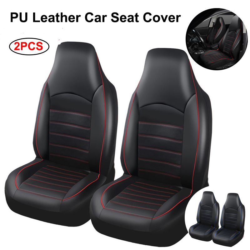 Pu レザーフロントシートカバー車のファッションスタイルハイバックバケットカーシートプロテクターカバーユニバーサルカーシートアクセサリー