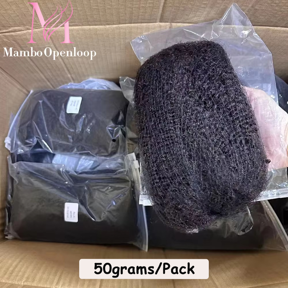アフロ変態カーリー 50 グラム/パックナチュラルカラーバルク人毛レミーヘアバンドルレミーバルクヘア用編組ヘアエクステンション横糸なし