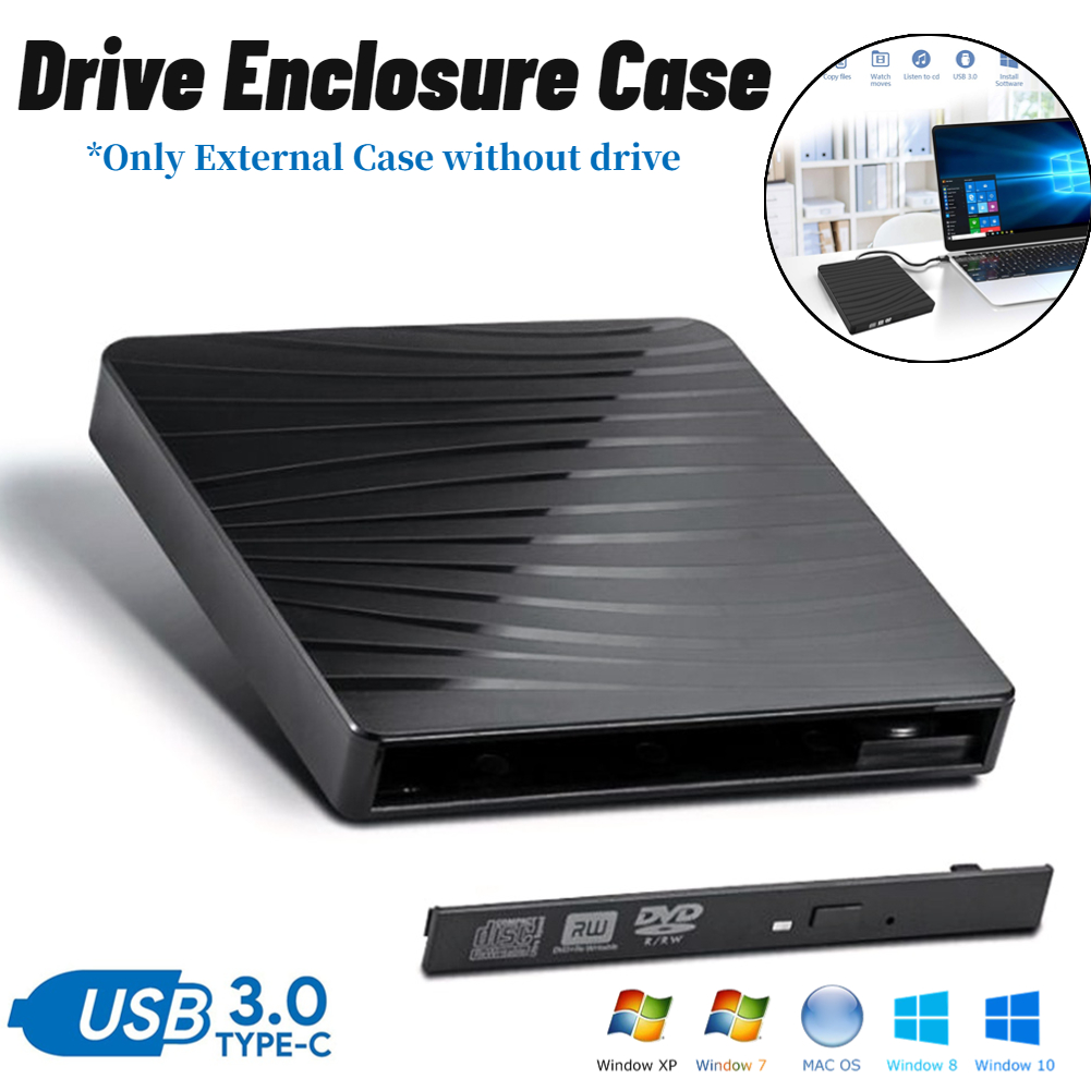 光学ドライブ エンクロージャ ケース USB 3.0/Type-C 外部ドライブ エンクロージャ DVD/CD-ROM ケース (ラップトップ ネットブック ハードディスク プレーヤー用)